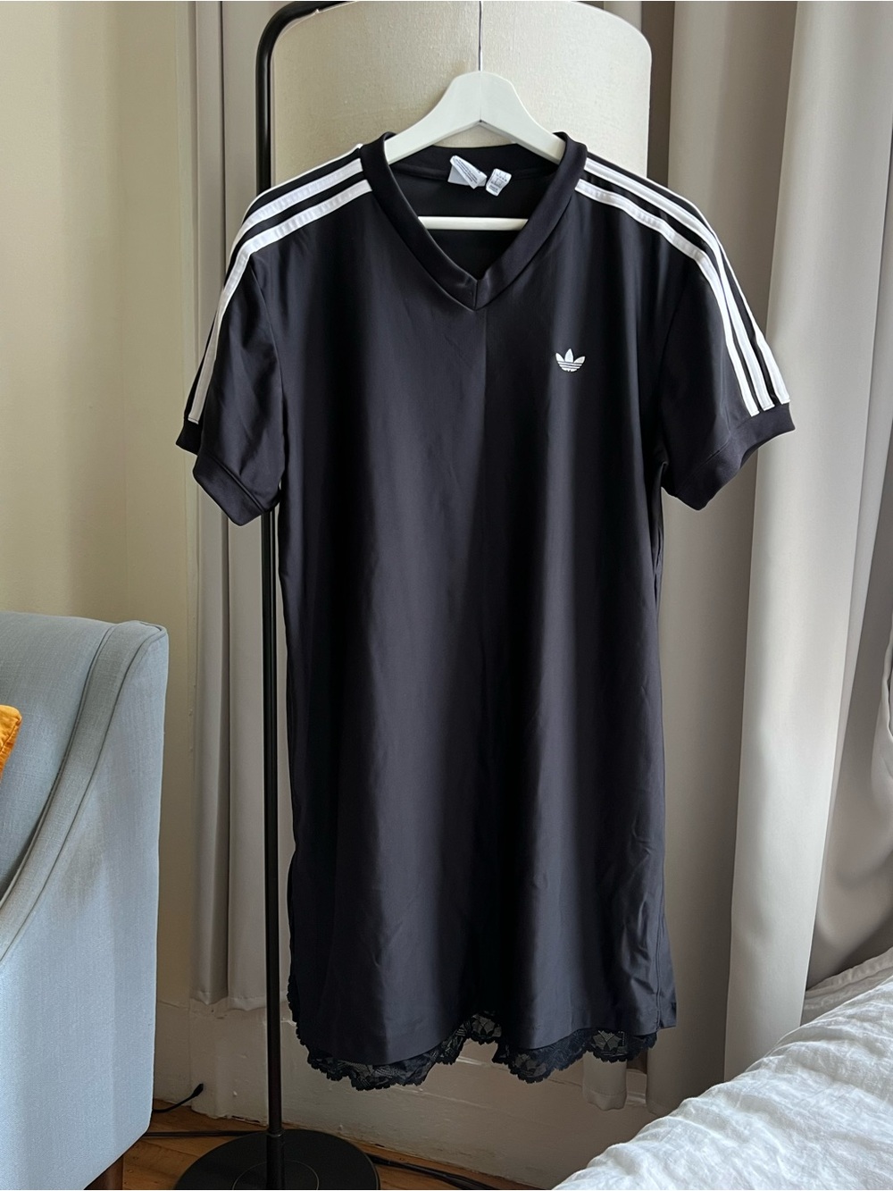 Adidas Mini Dress Vneck with lace detail at the hem